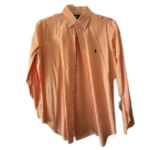 Ralph Lauren Orange Striped Button Down Shirt